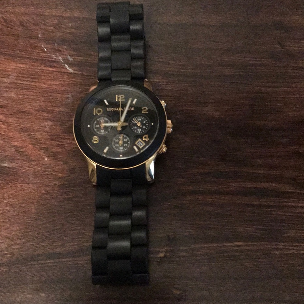 MK black and gold watch!